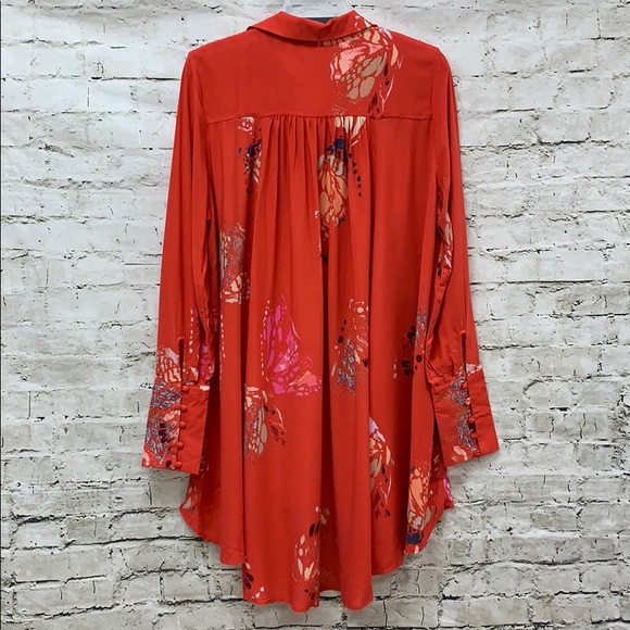 NWT Free People Top. Sz M. Tomato Combo - Picture 2 of 4